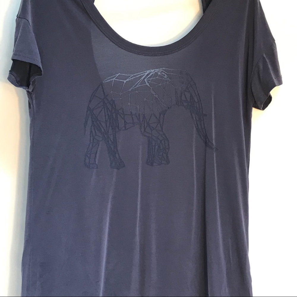 Evolution Active Tee Shirt  Elephant short sleeve  sheer Size medium